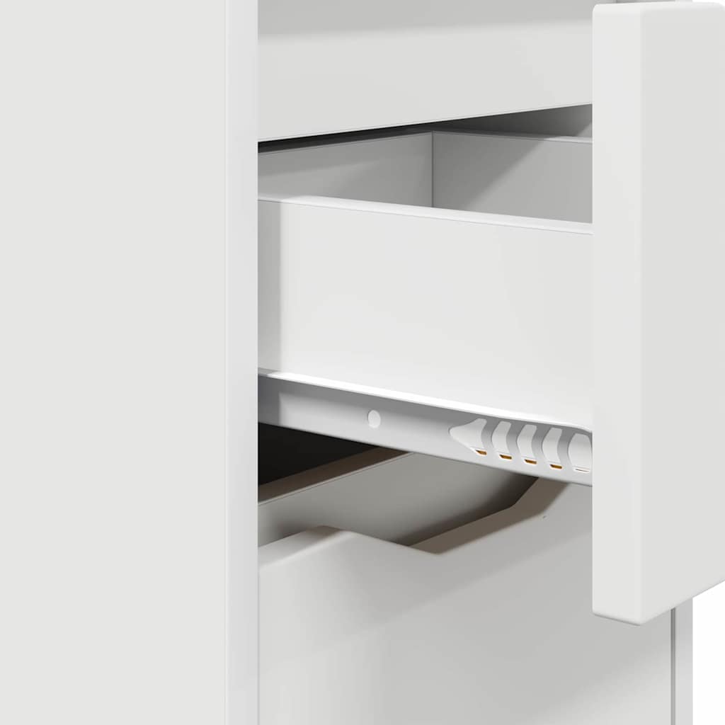 White Nightstand with Drawers 30.5 x 30 x 43 cm Particleboard