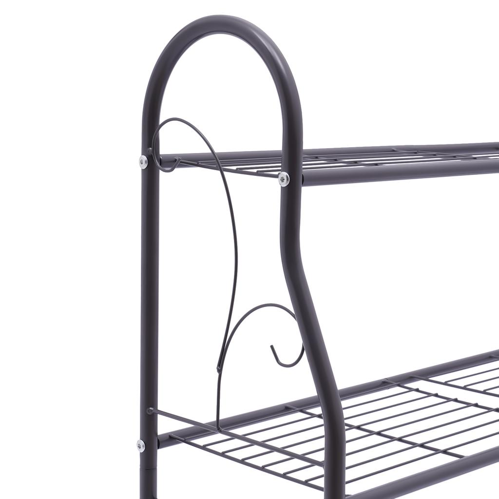 3 Tier Metal Plant Stand, Heavy Duty Iron Storage Shelf Organizer, 55lbs Load Bearing for Indoor Plants, Shoes, Books