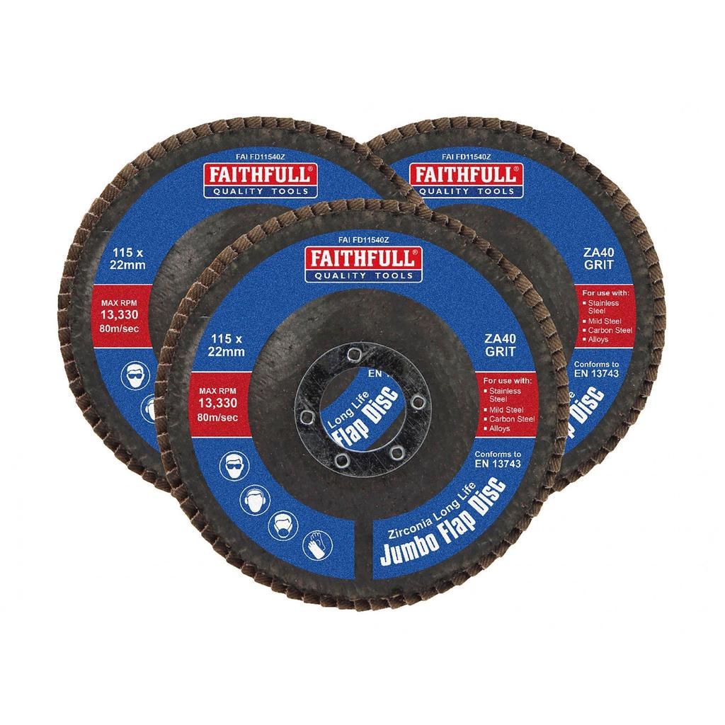 Faithfull Discos Abrasivos Jumbo de Lixa de Zircônia