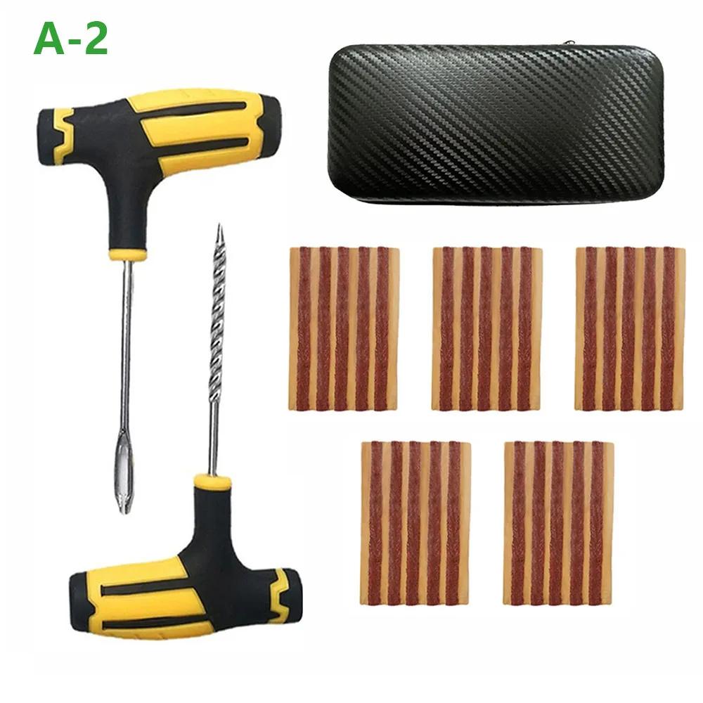 Car Tire Repair Kit Studding Tool with Rubber Strips Tool Puncture Plug Tool Set Glue Free Auto Motorcycle Repair Tire Film Nail