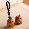 Sandalwood Zodiac Keychain: Rat, Ox, Tiger, Rabbit, Snake, Horse, Sheep, Monkey, Rooster, Dog, Pig, Dragon Car Pendant