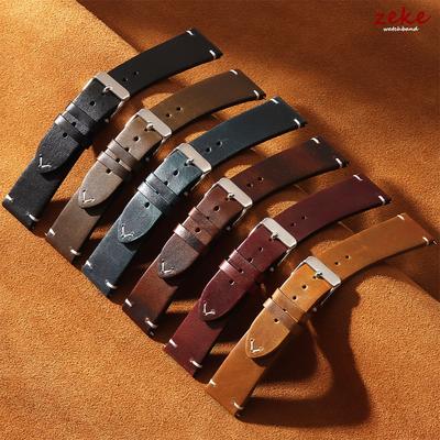 Quick Release Retro Oil Wax Genuine Leather Watchband Calfskin Strap for Seiko for Omega Watchband 18mm 19mm 20mm 21mm 22mm 24mm