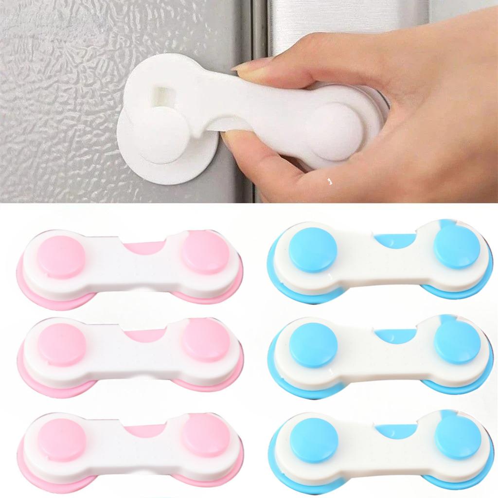 5Pcs Child Safety Lock Anti-Pinch Cabinet Locks for Drawer Door & Refrigerator Home Security Protection Buckle for Kids