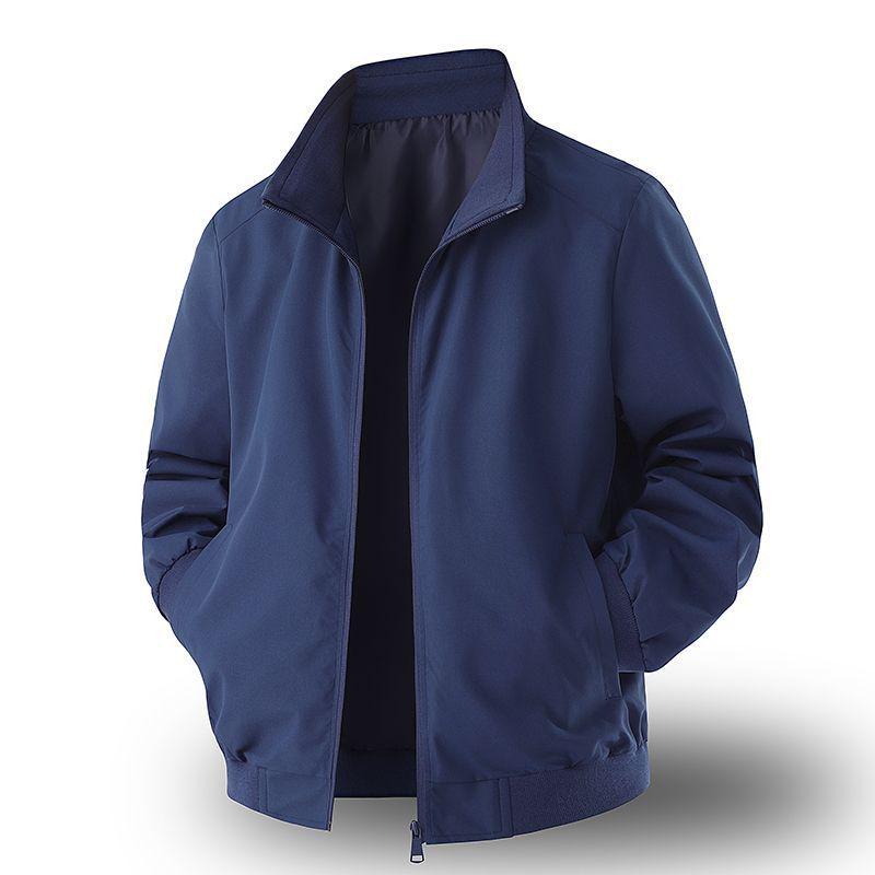 Men's Solid Color Baseball Jacket: Casual, Versatile & Trendy with Stand Collar