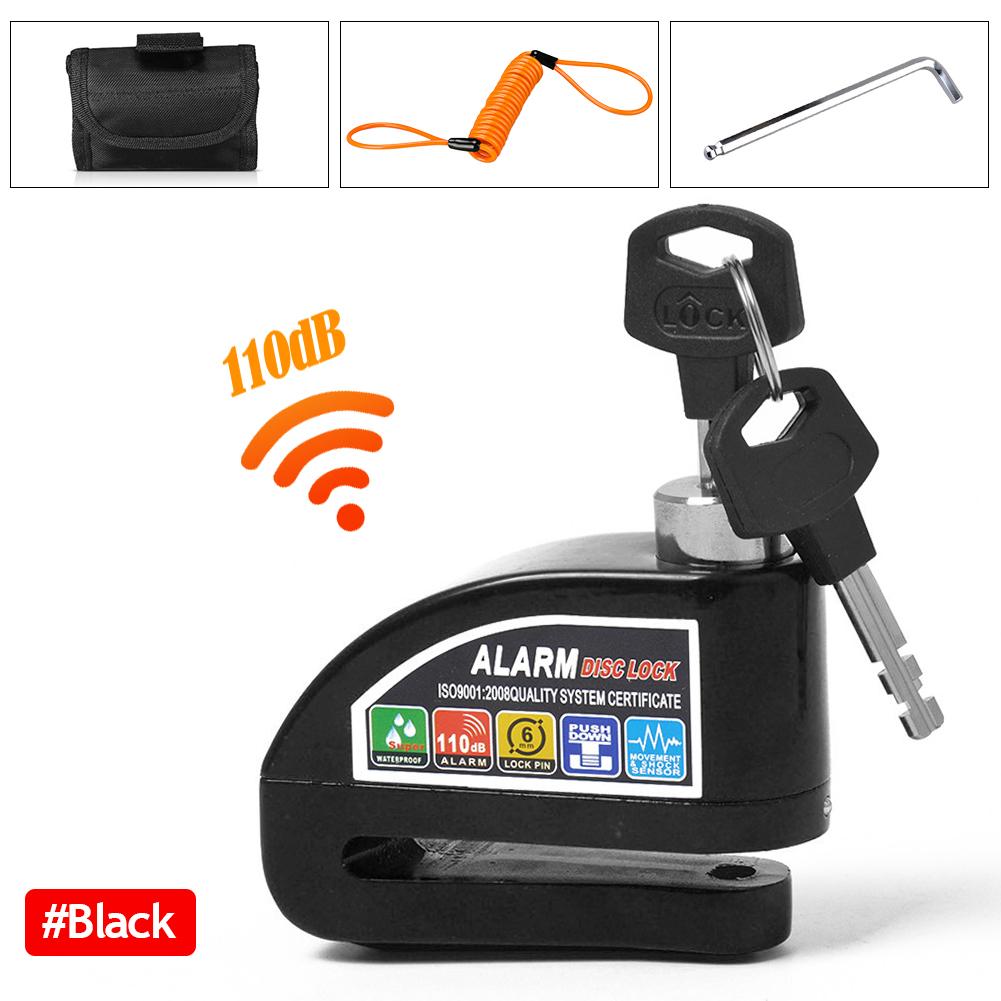 Motorcycle Alarm Lock Bike Lock Security Anti-Theft Disc Brake Locks Sound 110dB Warning Security Reminder Rope