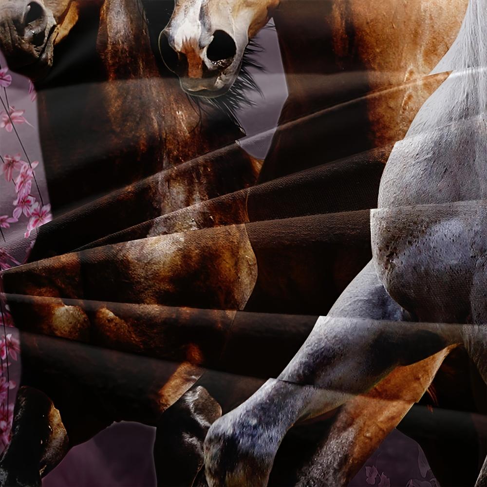 Horse Duvet Cover Set Soft And Breathable For Bedroom Guest Room And Dormitory Skin-Friendly And Comfortable Bedding Set