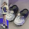 Women's Summer EVA Crystal Love Detachable Closed-Toe Sandals - Thick, Non-Slip, Soft Bottom, Ideal for Beach Wear.