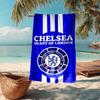 Ultra-Soft Beach Towel with Chelsea Football Club Theme,Ideal for Pool - Camping, Diving - Perfect Travel Essential, Vibrant Beach Towel.