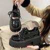 Loafers Women Platform Flats Autumn New Metal Design Elegant Shoes Walking Comfort Lace-Up Single Shoes Large Size D456