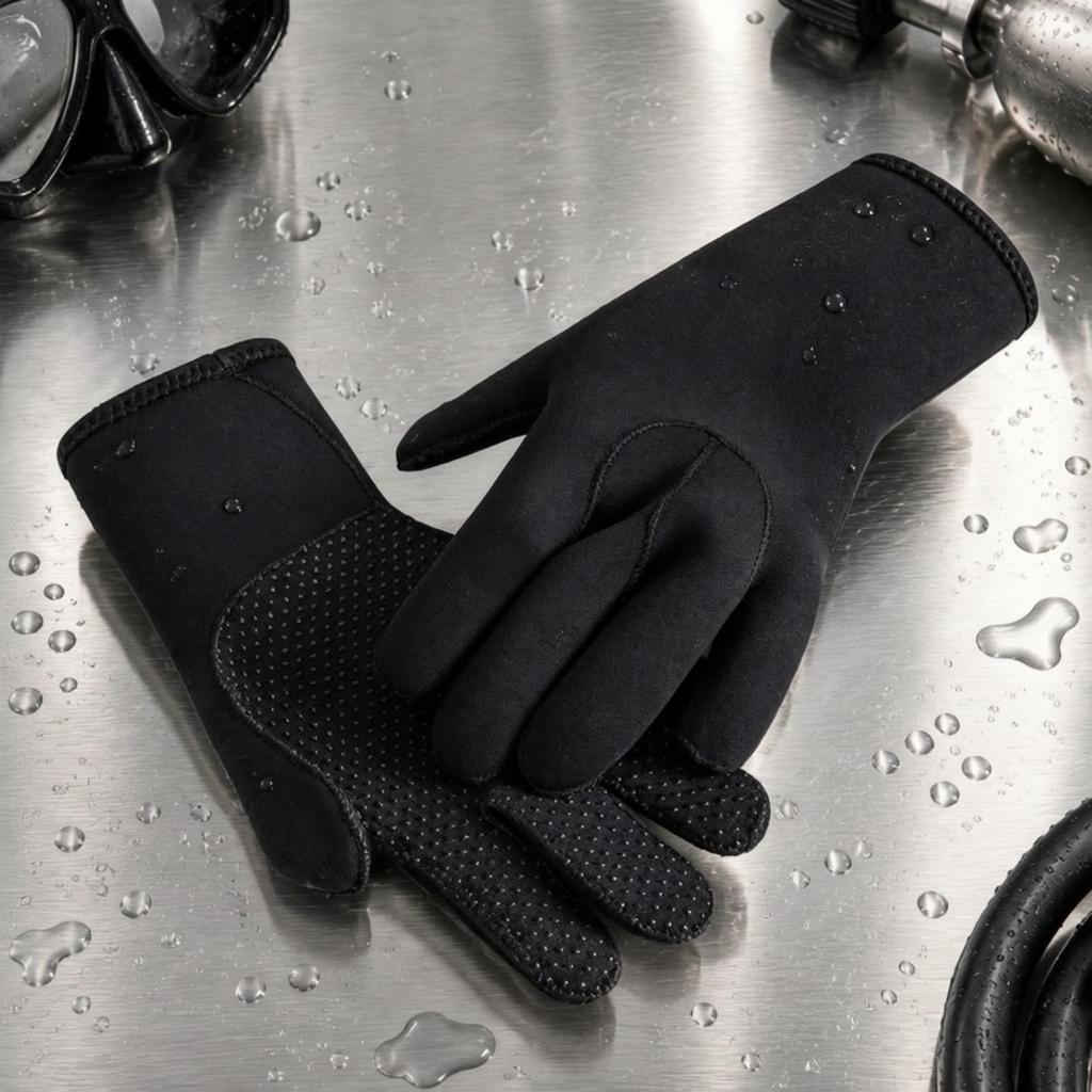 FullFinger Diving Gloves with Extended Cuffs for Snorkeling S 02 Glove Black
