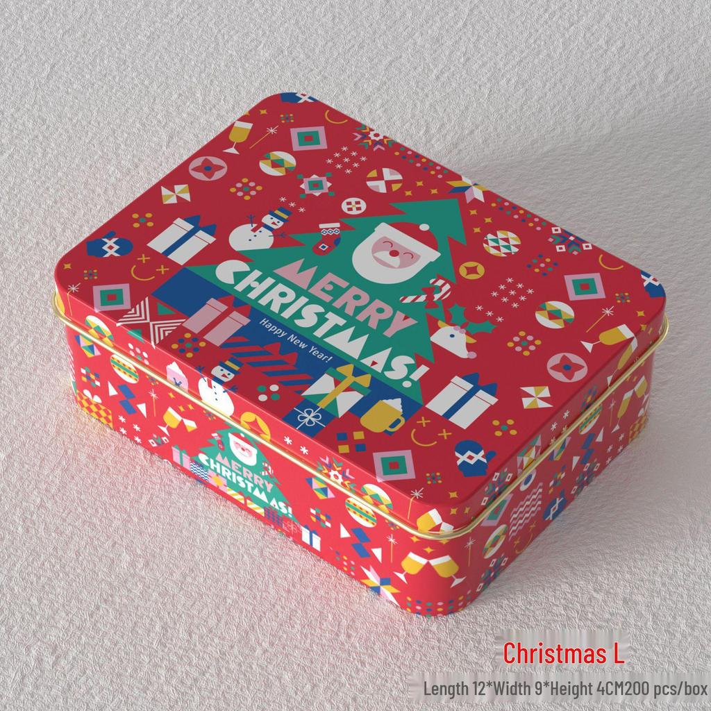 2024 Christmas Rectangle Tin Box Gift Packaging for Candy
