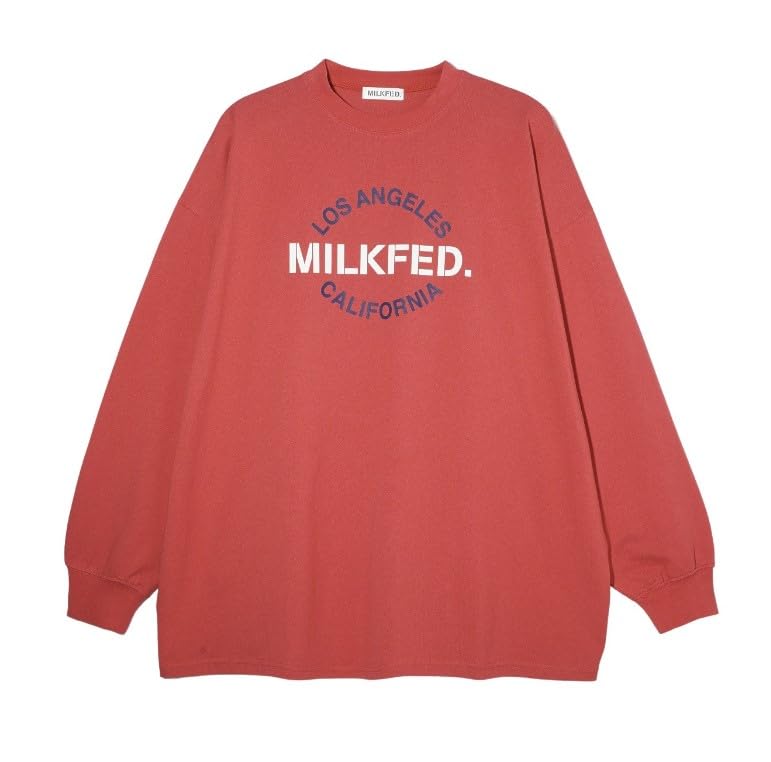 Milkfed Circle Logo Super Big Langarm-Top, 103243013008, Rot, Einheitsgröße