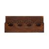 Wood Business Card Holder for Desk, Cute Paw Print Display Stand for Postcards Office Home, Rustic Desktop Tabletop Organizer
