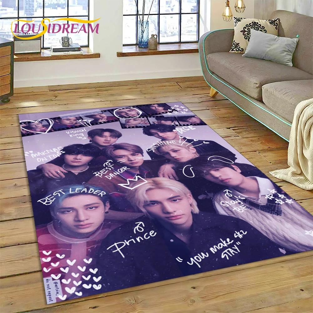 HD Korea Kpop Stray Kids 3D Singer Carpet Rug for Bedroom Living Room Home Sofa Decoration,Children Game Large Decor Floor Mat