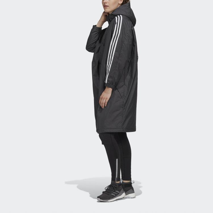 Adidas Womens Insulated Hooded Cotton Jacket Outdoor Sports Winter Women Jacket Black GF0025