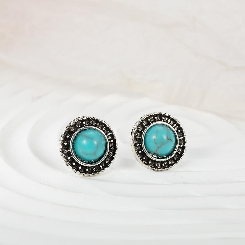 New Personalized European And American Earrings Retro Bohemian Style Turquoise Earrings Factory Direct Sales