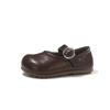 Solid Color Retro Simple Versatile Korean Style Girls Little Leather Princess Shoes Soft Sole Lightweight Comfortable
