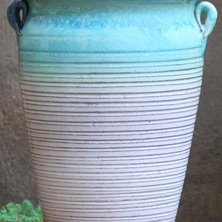 Handmade Large Purple Clay Ceramic Pot for Succulents and Bougainvillea – Breathable, Coarse Pottery Design for Living Room.