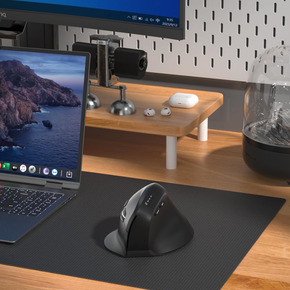 Quiet Bluetooth 3 6 Buttons Bluetooth Dual Connection Wired Mouse with 6 Offset USB Ergonomic Design for Remote Office 6 Lightweight and Compatible