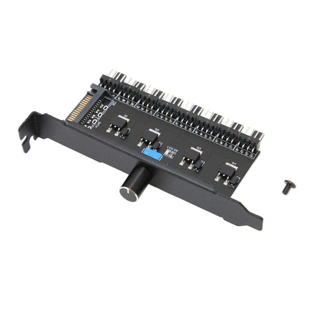 Fan Hub 12V 3pin 4pin 1 Knob 8 Channels Stable Precise Fan Speed Controller with Screw for Computer CPU ChassisSATA