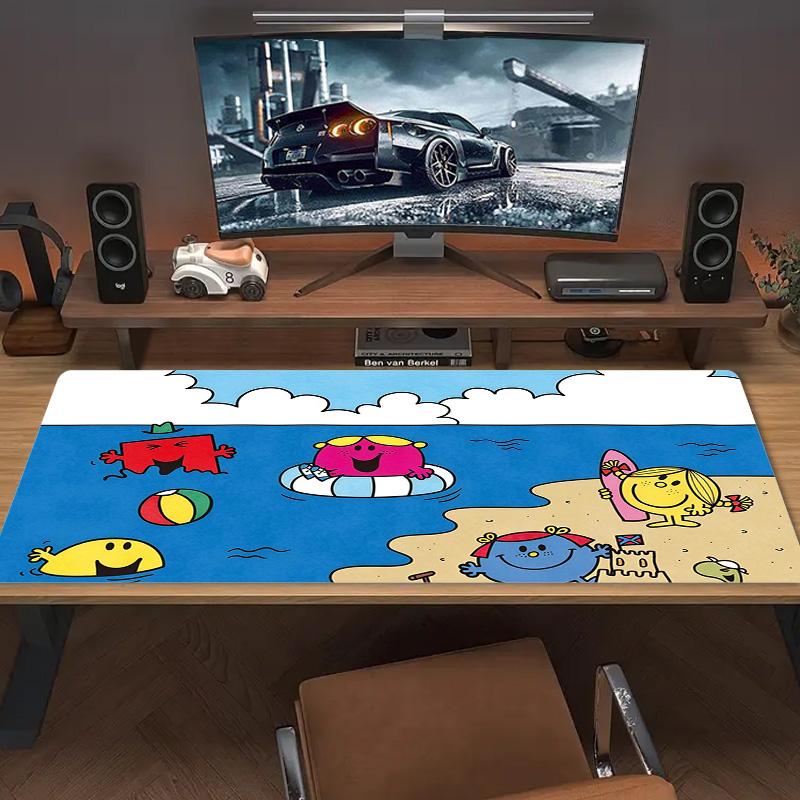 Mr. Men and Little Miss2 Print Cushion Non-slip Laptop Tablet Big Mousepad XXL Mat Mini PC Playmat With Lock edge