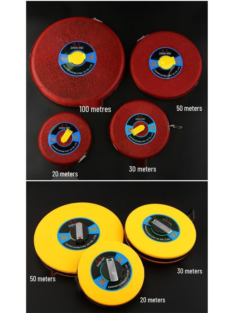Leather and Fiber Tape Measure for Sports and Clothing – Available In 20m, 30m, 50m, and 100m Lengths.