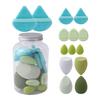 14Pcs/Set Makeup Sponge Kit Latex-Free Foundation Blending Liquid Powder Cream Application Cotton Powder Puff Mini Beauty Sponge Makeup Tools