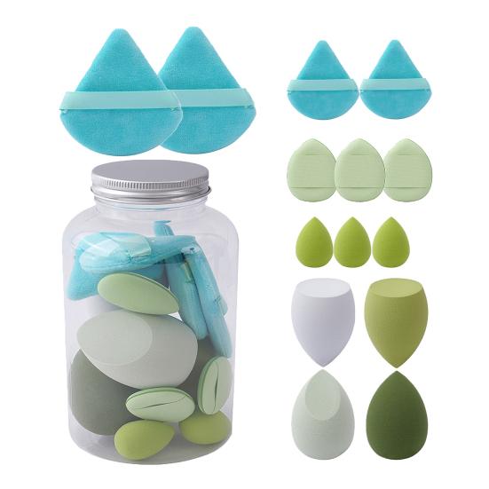 

14Pcs/Set Makeup Sponge Kit Latex-Free Application Cotton Liquid Powder Cream Foundation Blending Powder Puff Mini зелений