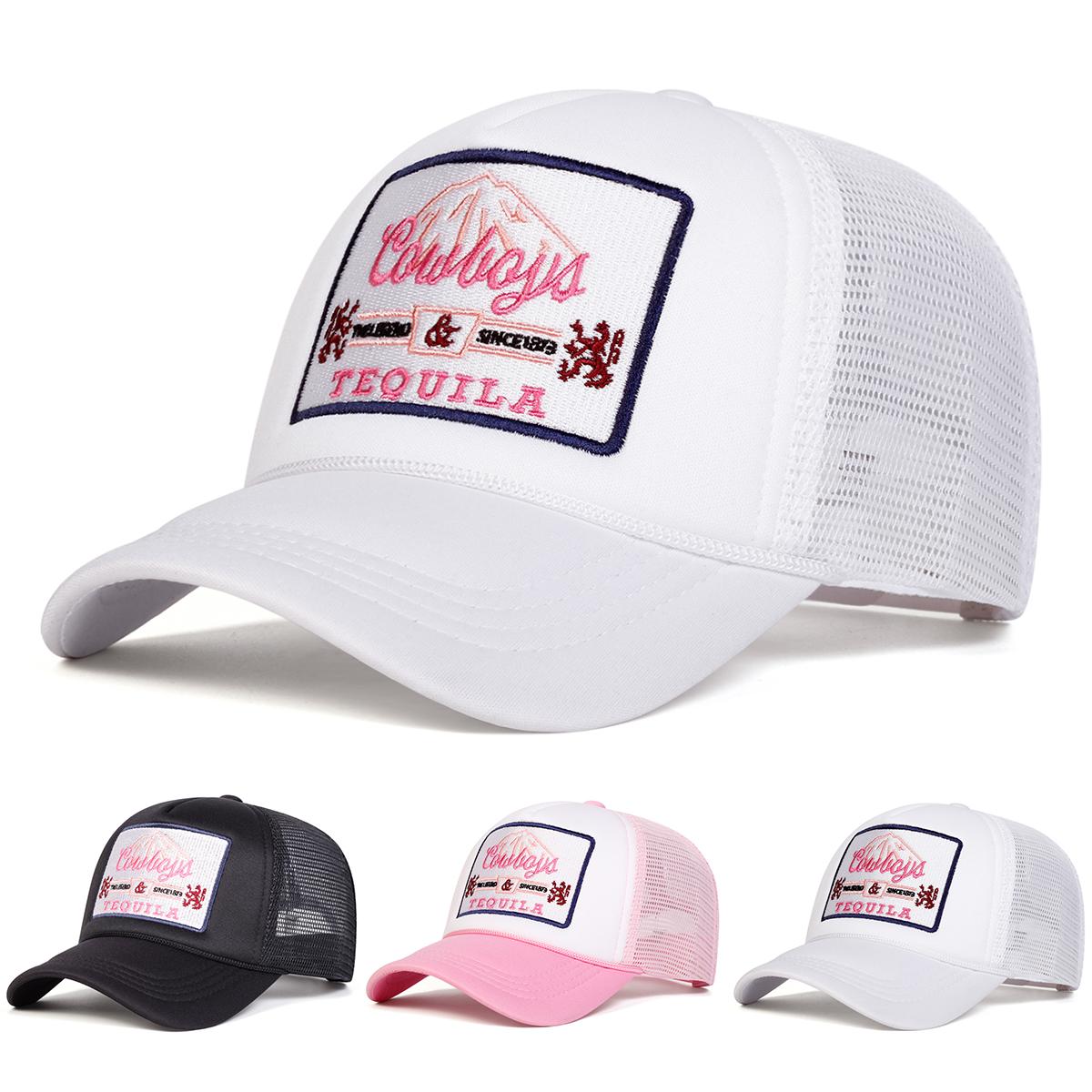 Yiran Bag Women's Unisex Tequila Letter Embroidery Baseball Net Caps Spring And Summer Outdoor Adjustable Casual Hats Hip Hop Hat Sunscreen Hat