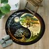 1Pc Celtic Tree of Life theme Printed circular carpet, home door mat, outdoor travel protection carpet A16