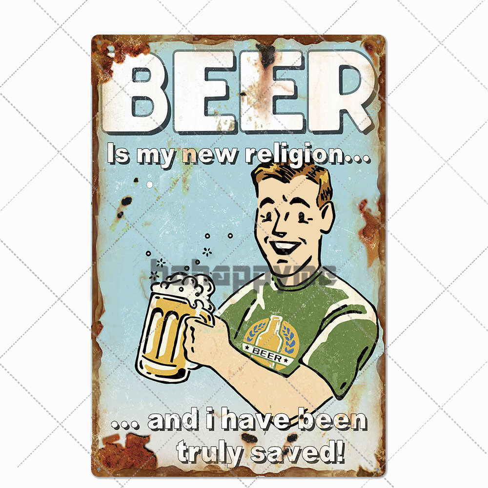 Beer Vintage Metal Tin Signs Bar Poster Pub Club Cafe Wall Decoration Retro Plaque Home Decor 20*30cm