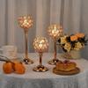 Medium Size European Mini Crystal Candlestick Electroplated Candle Holder Table Decoration for Candlelight Dinner