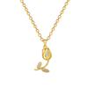 Cat'S Eye Tulip Fashion Light Luxury Temperament Gorgeous Personality Necklace Female Versatile Collarbone Chain Titanium Steel