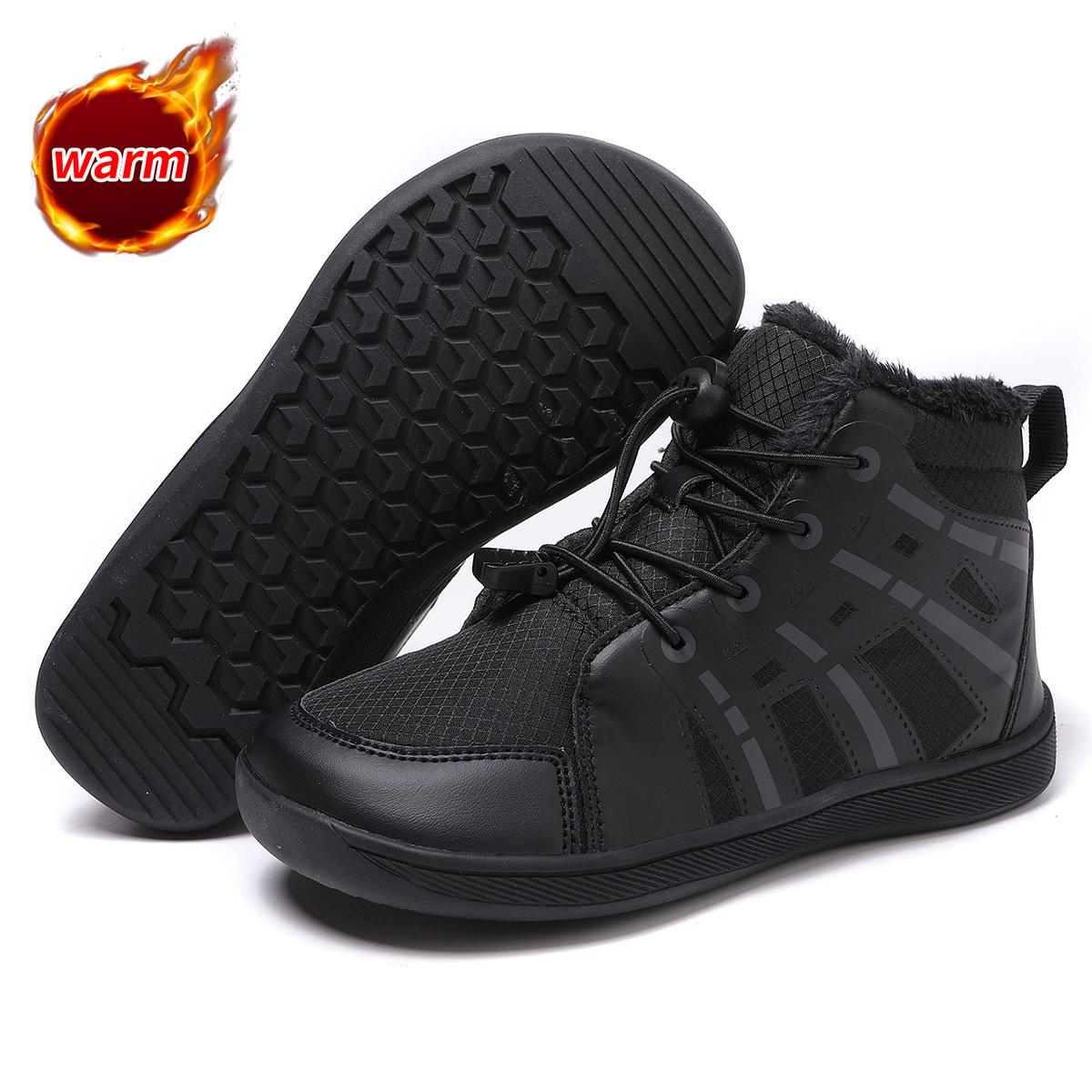 Winter Kids  High-Top Waterproof Non-Slip Velvet-Lined Cotton Boots, Unisex Snow Boots for Children Size 35