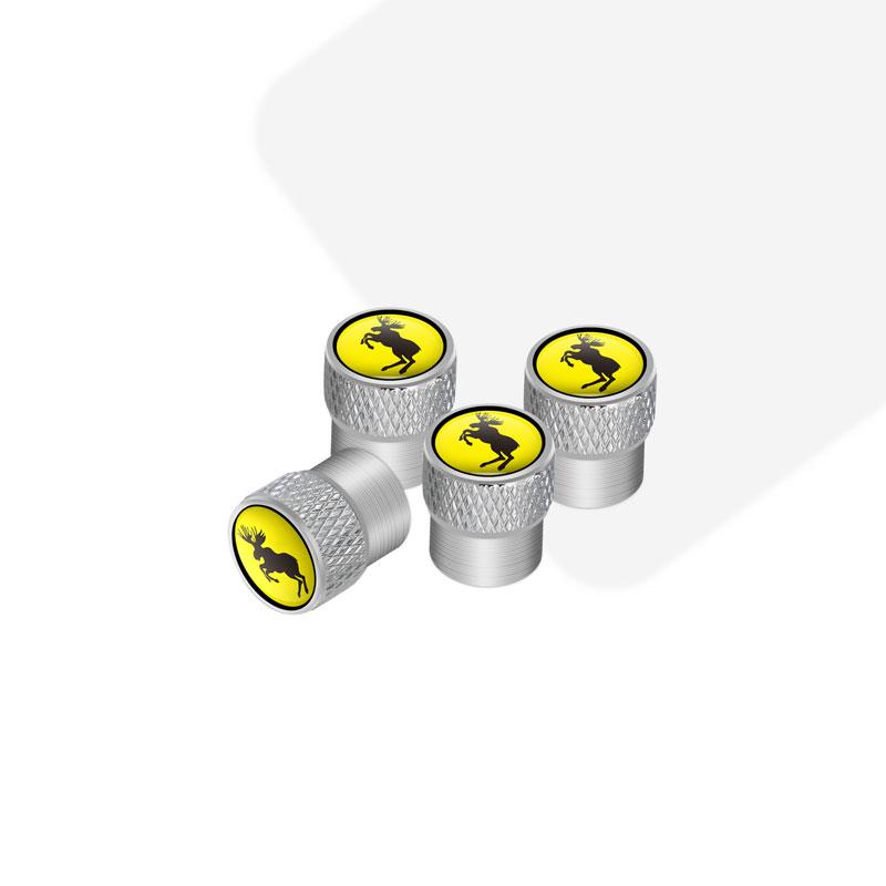4pcs Prancing Moose Emblem Car Wheel Tire Stem Air Valve Caps Covers For Volvo Ocean XC40 XC60 XC90 V40 V60 C30 Dustproof Caps