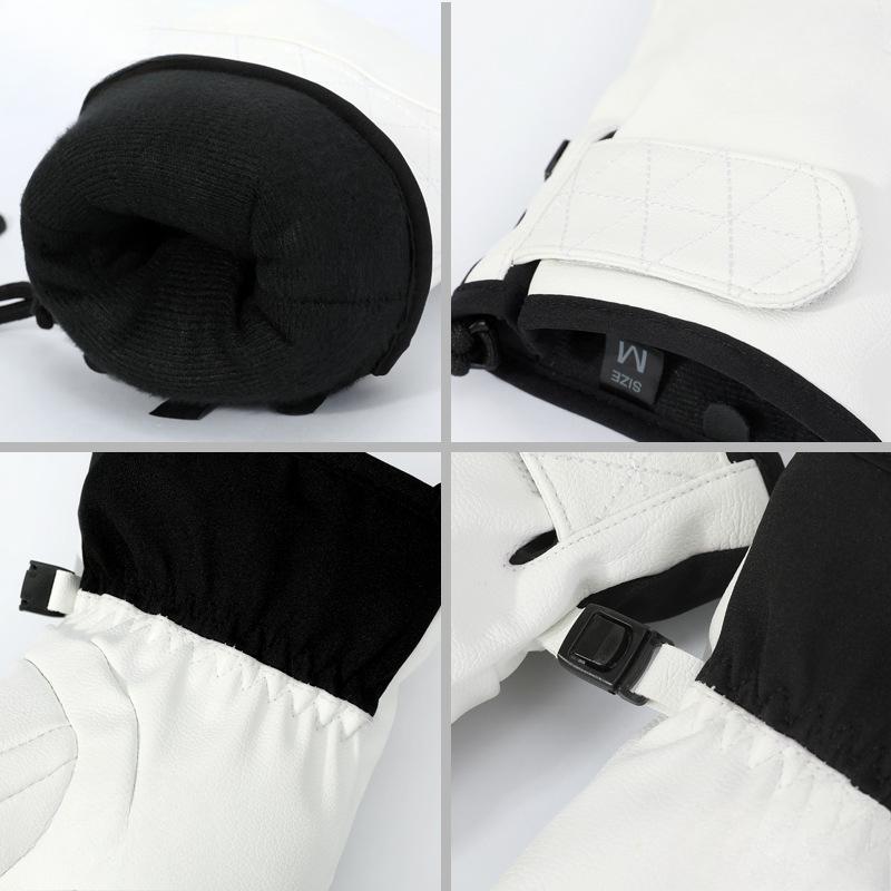 Thick Snowboard Finger Gloves  Outdoor Cycling Warm and Cold Proof Fleece Gloves Men's and Women's Waterproof Ski Gloves