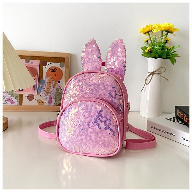 Adorable Pu Kids Backpack With Sequins Fashionable Princess School Bag For Girls