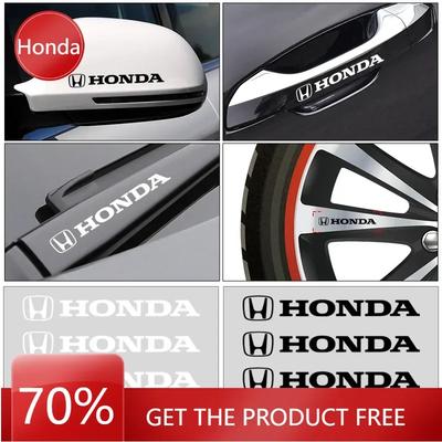 Car Hot FIT 4pc Car Styling Door Handle Stickers Tire Rear View Mirror Decals For Honda Civci CRV Accord Mugen Prelude FIT City