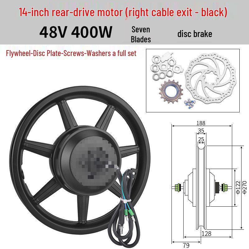 14-Zoll faltbares Elektrofahrrad mit 36V/48V 350W/400W Motor, Scheibenbremsen und Vorder-/Hinterradnabenmotor