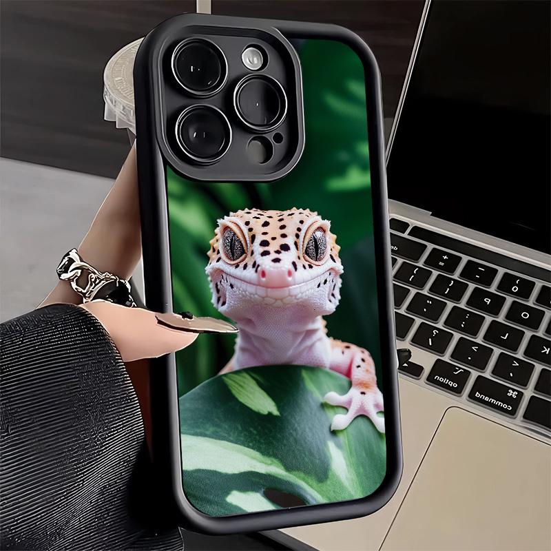 Phone Case for iPhone 17 Air 16E 15 16 Pro Max Lizards Geckos Cute Pet Cover 14 Plus 13 12 Mini Soft Shell Silicone Fundas