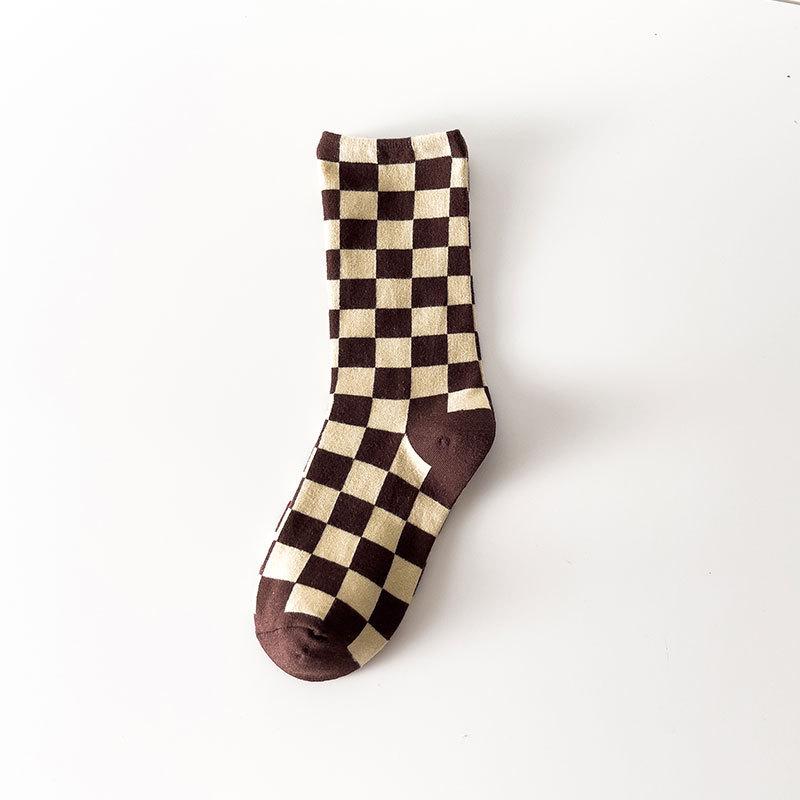 Szechuanpfeffer Damen Kniehohe Karosocken - Herbst/Winter Trendige Mode