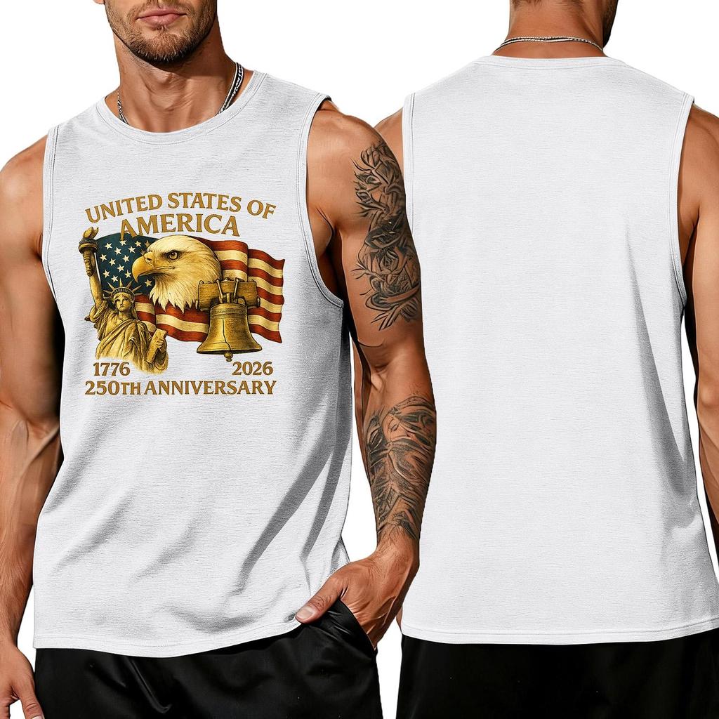 Men's Loose Fit Sleeveless Tank Top Casual Summer Shirt Lightweight Breathable Fabric Printed Graphic Design Comfortable Fit