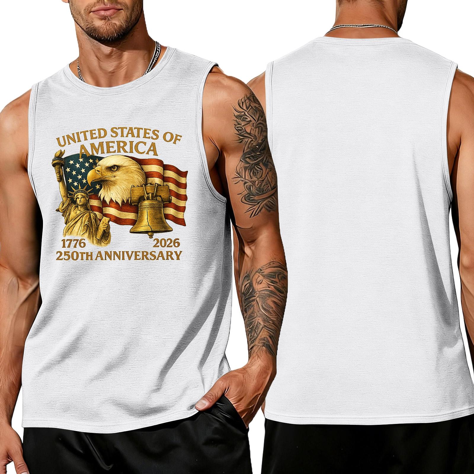 

Men s Loose Fit Sleeveless Tank Top Casual Summer Shirt Lightweight Breathable Fabric Printed Graphic Design Comfortable Fit S білий