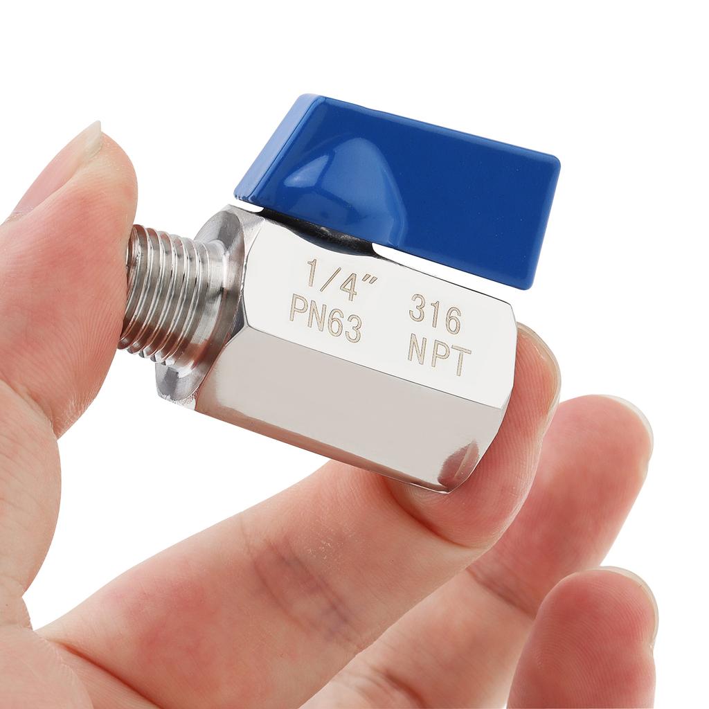 1/4inch NPT Female Male Thread 316 Stainless Steel Mini Ball Valve for Water / Motorcycle Tank, Heavy Duty Ball Valve Shut-off Valve