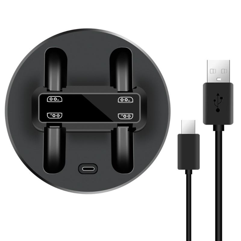 Charging Holder for Switch Joy Con Series & Pro Controller Equipped with Micro USB Cable and Type-C Port