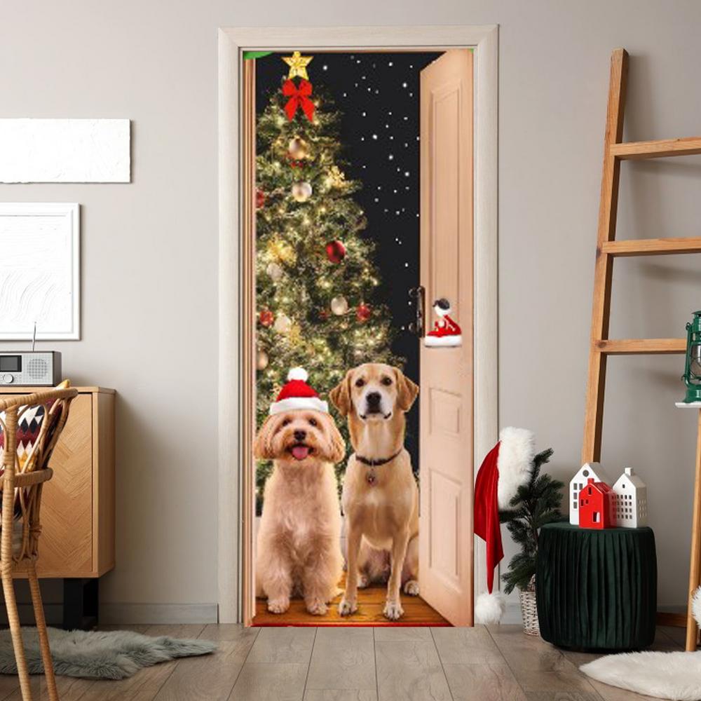 Christmas Door Cover Santa Claus Christmas Party Home Indoor And Outdoor Door Frame Porch Decoration