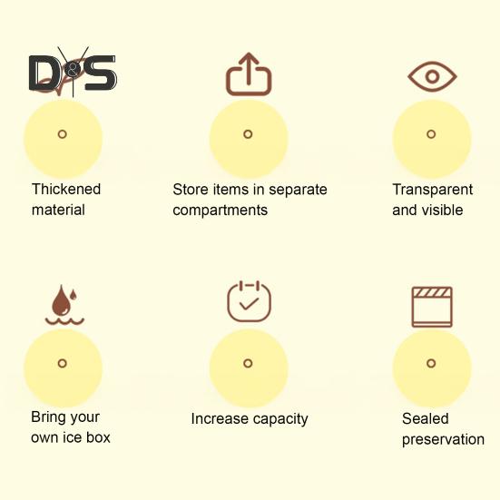 Fruit Serving Tray Food Storage Box with 5 Compartments Large Capacity BPA Free Transparent Multipurpose Fruit Salad Box