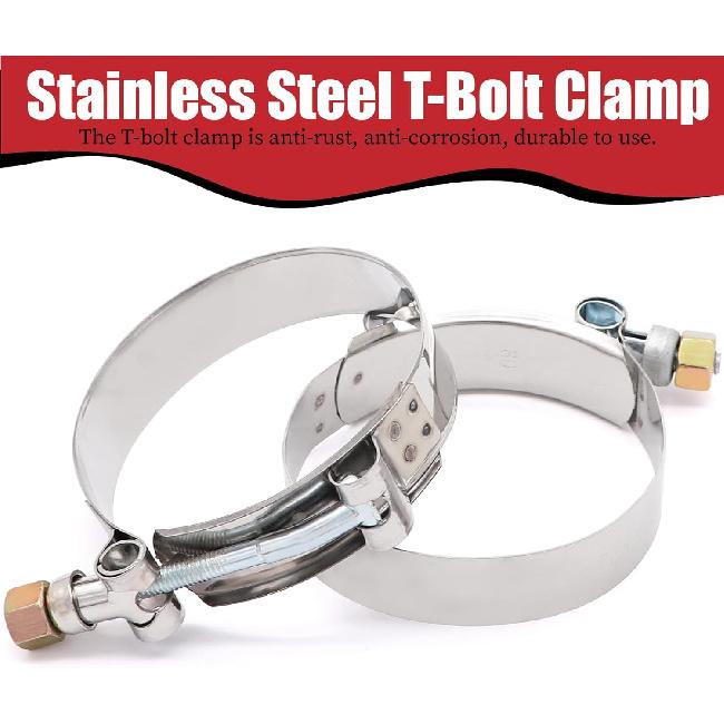 2.5" ID Straight Silicone Hose Coupler, High Temp 4-Ply Reinforced With 2Pcs Stainless Steel T-Bolt Clamp