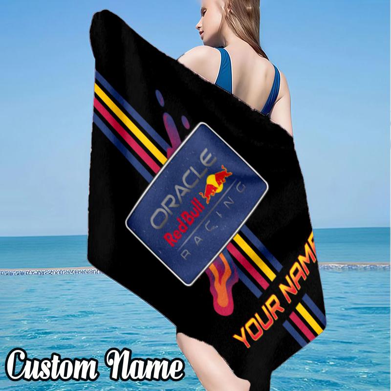 Custom Name bull Car Beach Towel - Soft, Ultra-Absorbent Microfiber, Lightweight, Perfect for Beach, Parties, Travel, Camping