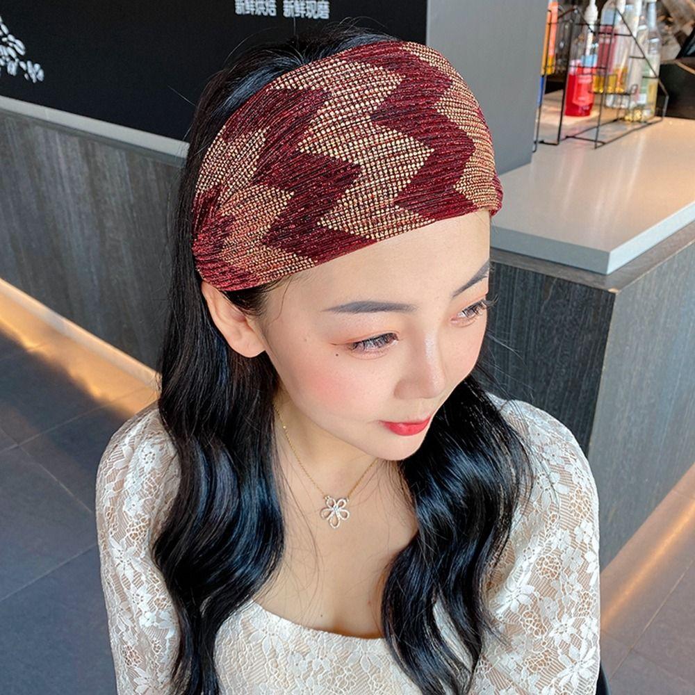 Wash Face Headband Sequins Female Hairbands Lace Headband Korean Style Headwear Wide Hair Hoop